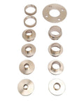 Rock Solid Brass Router Template Guide Set With Heavy Duty Carrying Case Ready To Roll For Serious Woodworking Projects And Pro Builders Who Want That Top Shelf Performance Daily, showing brass rail bushings.