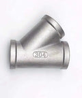 Three Way Y Tee Water Pipe Fitting 304 Stainless Steel Equal 45 Degree BSP Female Thread Connector 1/4 To 2 Inches For Flanges Unions Clamps Ferrules And DIY Installations, 304 steel Y tee