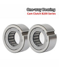 Bulletproof Cam Clutch Needle Roller One Way Bearing With Keyway 125 Mm Outer Diameter pair display with shiny steel finish
