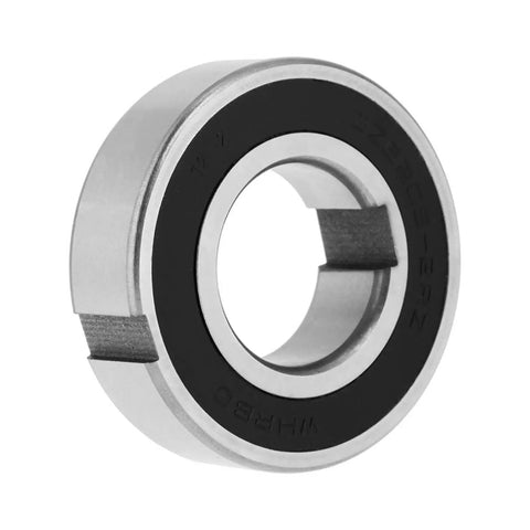 Heavy Duty One Way Sprag Clutch Bearing Rock Solid Freewheel Roller 25X52X15MM steel with black rubber seal for heavy loads.