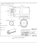 Technical drawing of Beefy 100 Ton Hydraulic Cylinder With Front Flange Two Way Oil System And One Way High Pressure Electric Lift