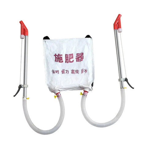 Backpack Granular Fertilizer Spreader With Woven Bag For Vegetables And Corn, No Fuss, Multipurpose Labor Saving Garden Tool With Two Metal Handles