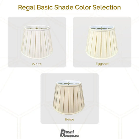 Empire English Pleat Lamp Shade In White, 10.5 x 16 x 11, Hand Tailored Silk-Type Shantung Fabric, Classic round shape