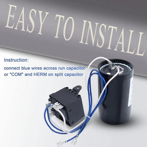 Get Your Compressor Crankin With This Heavy Duty Hard Start Kit For 3.5 To 5 Ton AC Refrigeration And Heat Pump Units showing wiring instructions for easy installation.