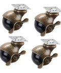 Vintage Bronze Swivel Casters Four Pack Hella Smooth Heavy Duty Two Inch Dual Ball Bearing Wheels For Home Furniture And Workshop, showing four durable casters.