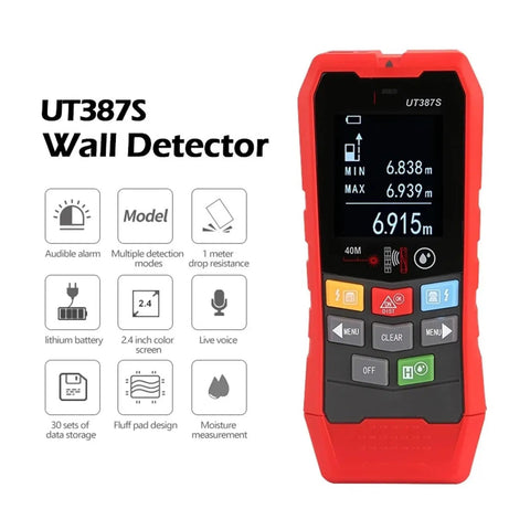 Grab And Go Four In One Wall Scanner Finding Hidden Wood Studs Live AC Wires And Metal Objects With Dead On Depth Display Lightweight design and features.