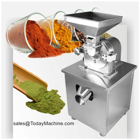 Stainless steel heavy duty spice and dry grain grinder machine for pulverizing spices and grains, versatile crusher.