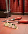 Upgrade Heavy Duty 2 Piece Sliding Door Roller Assembly With Double Ball Bearings For Quiet Smooth Glide And Zero Rattle Window Pulley Replacement Hardware with tools in workshop.