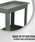 Heavy Duty Two Shelf Rolling Utility Cart With Smooth Rollin Casters And Straight Up Tough Frame For Massive Storage Loads Around Commercial Garage Or Workshop Indoor Outdoor Rust Proof Setup showing sturdy PP material and lightweight design.