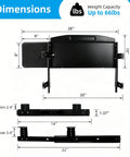 Dimensions of Heavy Duty Under Desk Keyboard Tray With Super Slick Glide Mechanism And 360 Rotating Mouse Platform 28 Inches Long