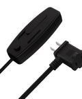 Heavy Duty Tabletop Lamp Dimmer Switch With No Sweat Plug And Play Setup For Smooth Brightness Control On CFL And LED Fixtures Up To Two Hundred Watts Total Rock Solid Performance UL Listed Black Housing angled view of dimmer switch with plug