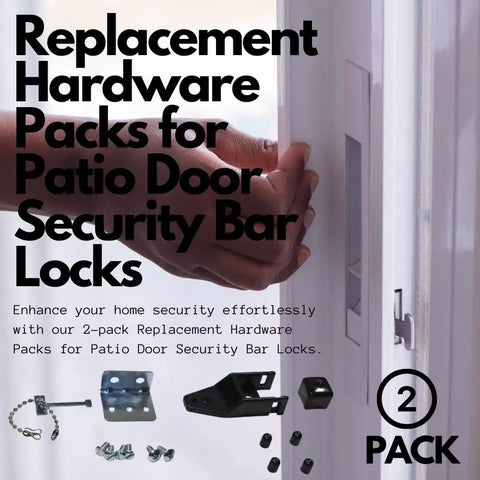 2 Pack Security Bar Mounting Hardware Kit For Patio And Sliding Doors Replacement Hardware Packs For Indoor Outdoor Door Security Universal Fit For Most Patio Doors Easy Install For Home Yard Garden Door Locks