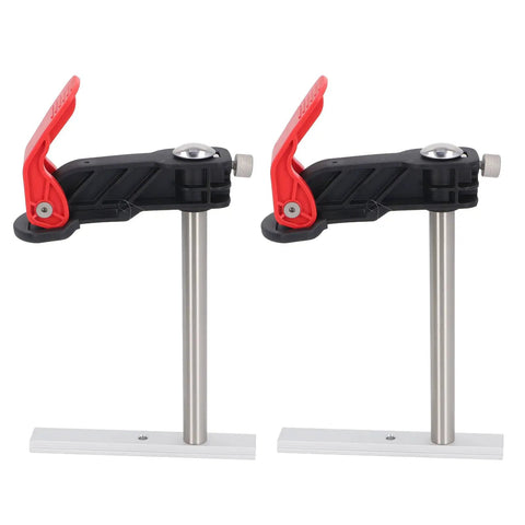 Two Pack Heavy Duty Stainless Steel Hold Down Clamps Featuring Slick Quick Release For Tough As Nails Woodworking Grip, side view