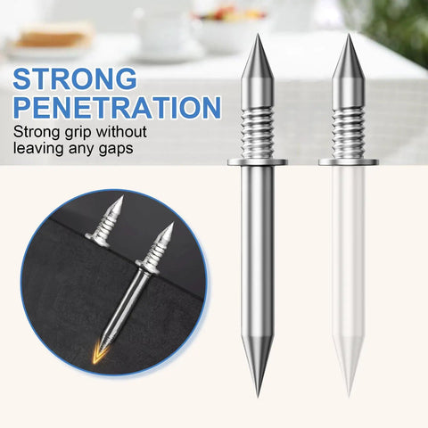 Heavy Duty Double Headed Skirting Nails With Invisible Fasteners For Wood Trim And Baseboards Badass Hidden Grip No Drama Install Includes Placement Tool Sleek Traceless Finish 100 Piece Kit displayed with focus on strong grip and precision design.
