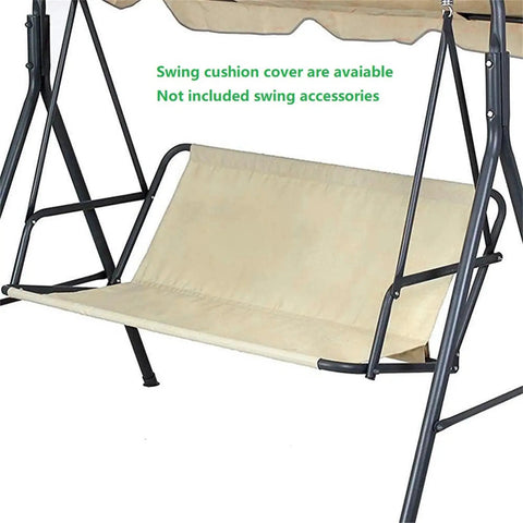 Heavy Duty Waterproof Swing Seat Cover For Patio Two To Three Seater Bench Cushions, 900D Oxford Fabric, beige cushion shown