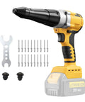 Top Tier Cordless Electric Rivet Gun Tool Only Fits Standard 20V Batteries with accessories for truck builds and shop projects.