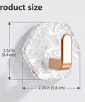 Water Ripple Hexagonal Adhesive Wall Hooks, Super Grippy No Drill Bathroom And Kitchen Organization System For Hanging Towels Keys Or Cozy Decor, Zero Mess Waterproof Setup You Will Honestly Love, showing size dimensions of 2.52 in and 2.28 in.