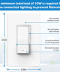 Five Pack Slide Dimmer Switch For Dimmable LED CFL Lights Up To 300W And Incandescent Or Halogen Up To 700W Works As Single Pole Or 3 Way Wall Plate Included ETL Listed White close-up