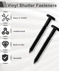 Contractor Grade 3 Inch Vinyl Shutter Fasteners With Reverse Barb Design, black fasteners for easy installation.