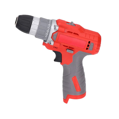 Pro Grade Cordless Drill And Impact Wrench delivers powerful 20 to 52 Nm torque, featuring a red and gray design.