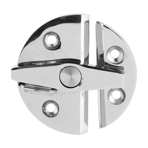 Kickass Marine Grade 316 Stainless Steel Twisted Round Door Latch Lock With Mirror Finish Turn Button Catch, front view.