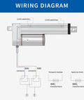 Wiring diagram for Heavy Duty 12V Electric Linear Actuator With 8 Inch Stroke And Rock Solid 220 Lb Lift Rating.