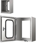 Heavy Duty Outdoor EV Charger Wall Box And Weatherproof Metal Enclosure Cover For Electric Vehicle Charging Station with clear viewing.