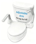 Rock Solid Toilet Safety Rails With Adjustable Grab Bars And Non Slip Bailout Handles Keep Everyone Steady While Using The Commode Space Saving Bathroom Assist Design, featuring adjustable arms.