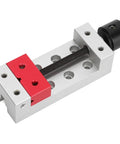 Compact Aluminum Mini Bench Vise For Woodworking Hobbyists, A Handy Little Table Clamp With 50mm Jaw Range, 123mm Overall Length, 20mm Mount Hole Distance, Ideal For Engraving, Drilling, And Small Repairs, shown on white background