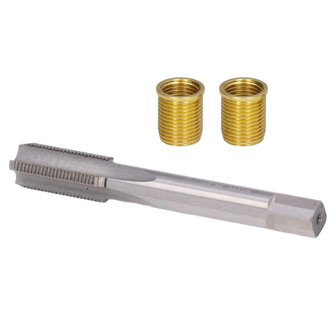 Pro Grade Thread Repair Kit With High Speed Steel Tap And Stainless Inserts M12 X 1.25 And M14 X 1.25 For Petrol Engines