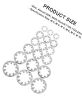 Stainless Steel Internal Tooth Lock Washers Kit 300 Pieces Star Shape Anti Slip Quick Lock Fasteners Pro Grade Heavy Duty