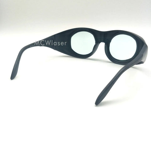 Laser Safety Glasses 980 To 2500Nm Absorption Block Glare And Sparks crafted for clinics with black polycarbonate frame.