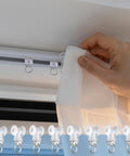 Real Deal Dual Wheel Ceiling Curtain Track Rollers And Hooks Kit With Smooth Ride Carriers Stainless Steel Hardware for curtain installation.