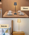 Rechargeable Cordless LED Table Lamp With 5200mAh Battery, All Aluminum Body, IP54 Waterproof on dining and bedside tables