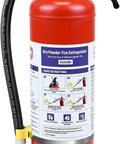 5 Lb Abc Dry Chemical Fire Extinguisher With Wall Mount And 2A 10B C Rating, red canister with easy-use gauge and lever.