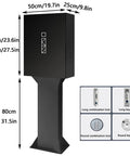 Rock Solid Outdoor Ev Charger Enclosure Lock Box Galvanized Steel Cover, 80cm tall, featuring multiple lock options for security.