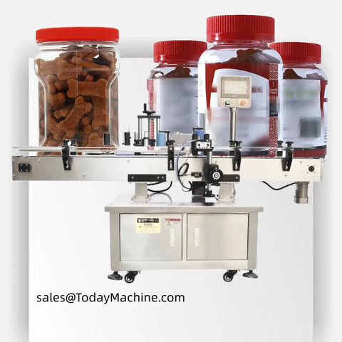 Top Notch Automatic Labeling Machine For Self Adhesive Labels Delivers Hella Fast Operations With Dead On Precision Runs Like A Smooth Operator For Commercial Wine Bottle Packaging with jars and labels.