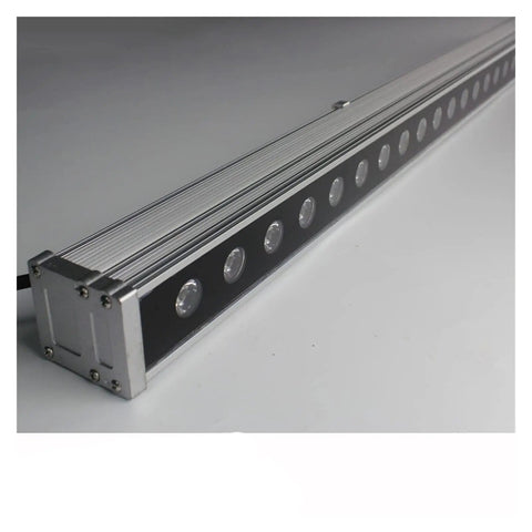 Heavy Duty Dimmable Led Wall Washer Floodlight Featuring Rock Solid Aluminum Build And Scratch Proof Glass For Stunning Indoor Outdoor Lighting And Lowkey Epic Studio Vibes shown at an angle with visible LED lights.