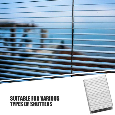 Tough As Nails Shutter Tilt Rod Staples Heavy Gauge Steel Window Repair Hardware Kit with steel blinds showcased.