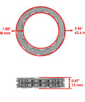 High Performance Clutch Hub One Way Bearing Fits Suzuki KingQuad 700 Atv Lta700x 2005 2007 showing dimensions and metal construction.