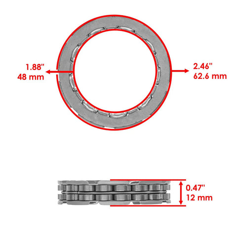 High Performance Clutch Hub One Way Bearing Fits Suzuki KingQuad 700 Atv Lta700x 2005 2007 showing dimensions and metal construction.
