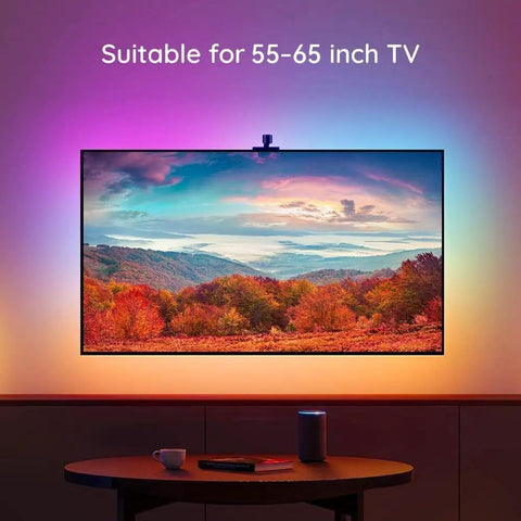 RGBIC LED TV Backlight Strip For 55 To 65 Inch TVs With Screen Sync And Music Control illuminating TV with ambient colors