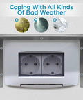 Heavy Duty Stainless Steel Weather Sealed Electrical Box Cover with dual sockets for outdoor use.