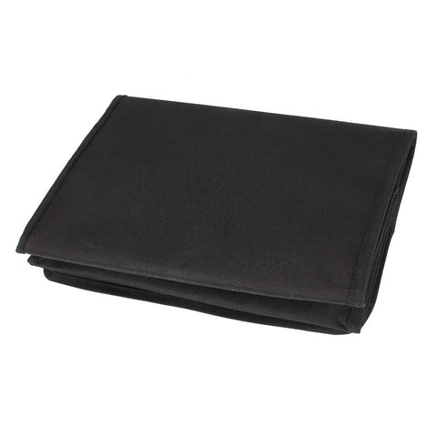 Heavy Duty Resin 3D Printer Cover Solid Blackout Enclosure Keeps Dust Sun Glare And Spills At Bay folded black fabric cover.