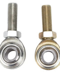 Built Like A Tank Two Pack Half Inch Bore Rod End Heim Joint Featuring Rock Solid Male Threads For Cars Atvs Motorcycles And Marine Suspension Parts - silver and gold threaded joints