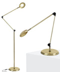 Sage 2 In 1 LED Craft Table And Floor Lamp Adjustable Floor Reading Light Over Chair For Living Room And Office Gold Finish