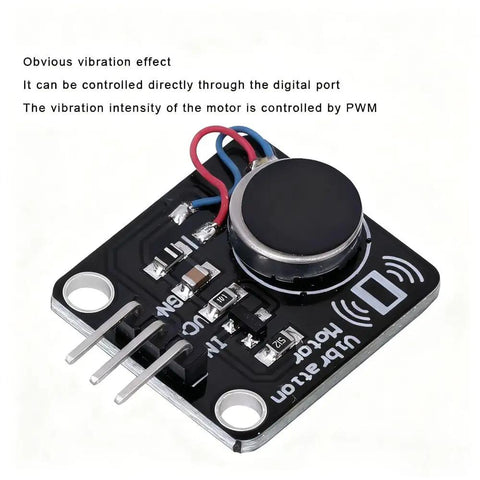 Dope 3 Pack DC5V Vibration Motor Module With MOS Drive, 9000RPM Flat Vibe Motors For Wearables, PWM Compatible, 30mm By 21mm, High Speed Tactile Feedback For Smart Devices And DIY Haptic Alerts, black PCB with round motor and 3-pin header