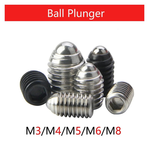 High Grade Stainless Steel Mini Spring Ball Plungers With Slick Rolling Action And No Nonsense Hex Set Screws Built Tough For Precision Tooling And Rock Solid Alignment 15 Piece Pack assorted sizes and shapes.