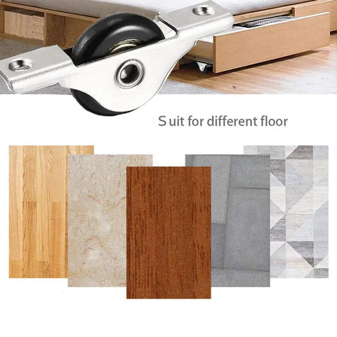 Heavy Duty Sliding Door Roller Replacement Kit Featuring 29mm Black Nylon Wheel And Electroplated Steel Housing on various floor types