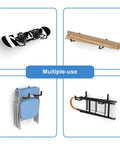 Slick Wall Mount Kayak Rack And Universal Garage Storage Hooks For Quick Gear Stash Out in use with various sports gear mounted.